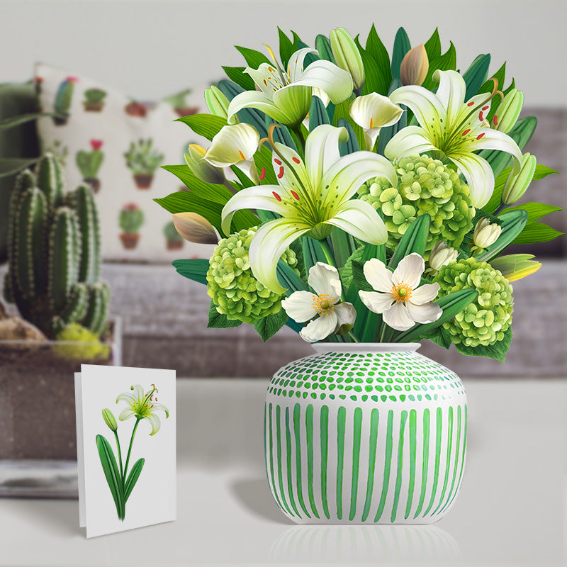 White Botanicals 3D Pop-up Bouquet