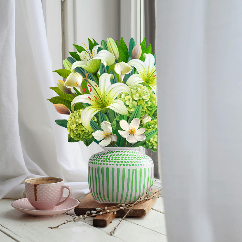 White Botanicals 3D Pop-up Bouquet