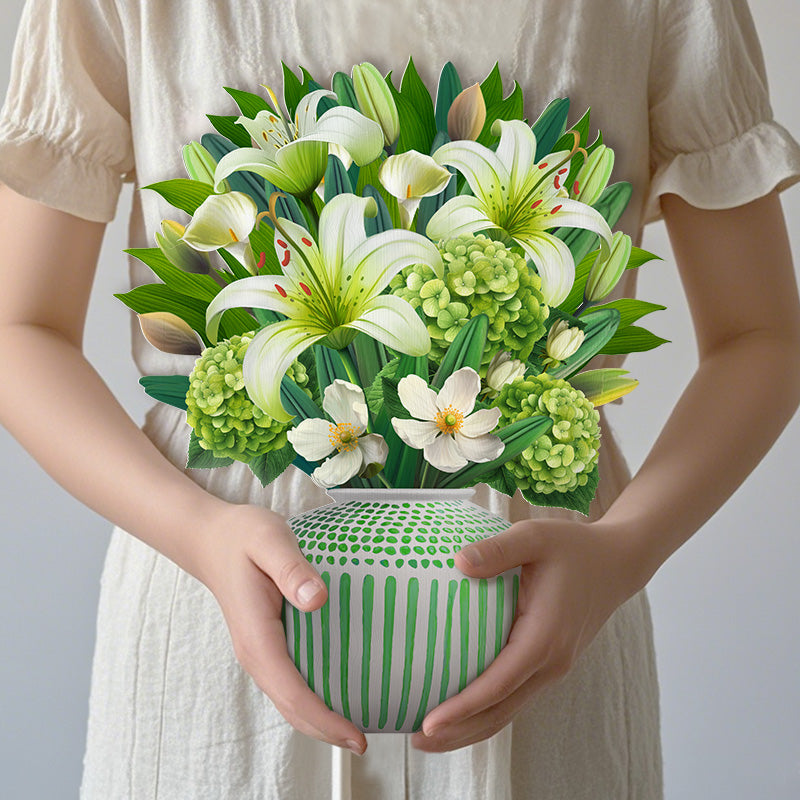 White Botanicals 3D Pop-up Bouquet